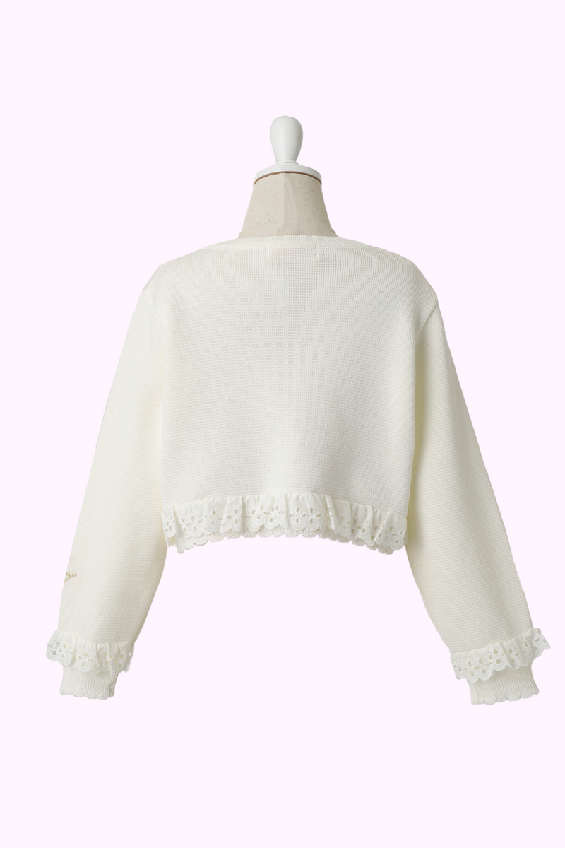 売れ筋商品|||ハロッズ(Harrods)白ボレロ&半袖ニット レース付きニットボレロ（Toddler） – Shirley Temple Online Store