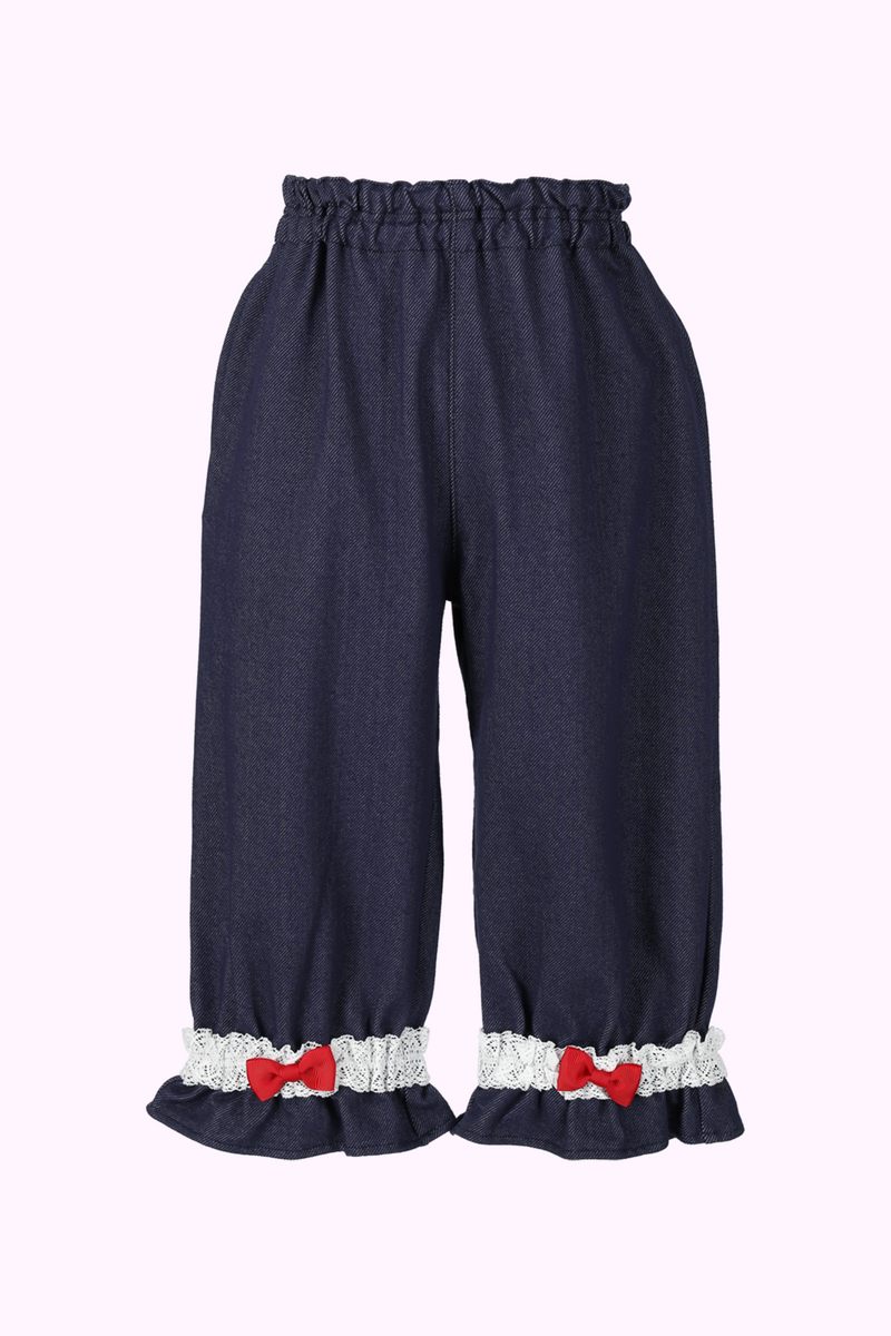 デニムニットレース付きパンツ（Toddler） – Shirley Temple Online Store