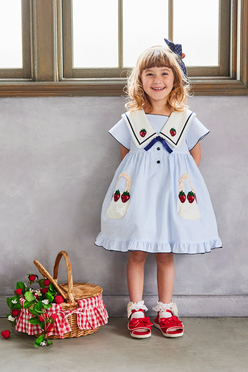 ストロベリーバスケットストライプワンピース（Toddler） – Shirley