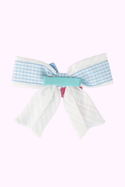 ギンガムBIGリボンクリップ