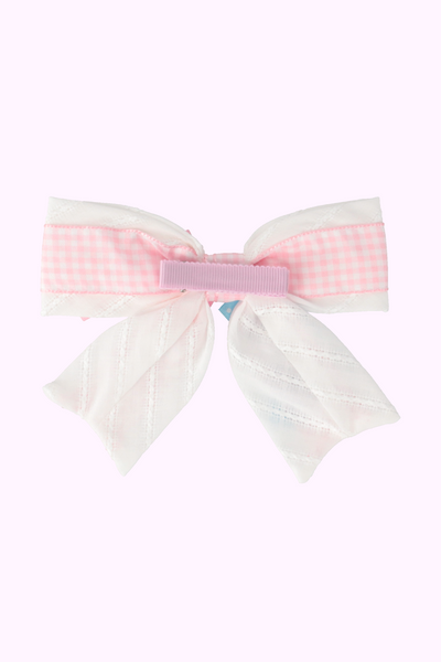 ギンガムBIGリボンクリップ