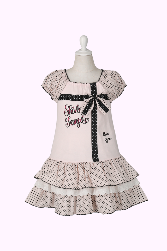 m*a様 シャーリーテンプル モノトーンドットドッキングワンピース 110 m*a様 シャーリーテンプル モノトーンドットドッキングワンピース 110