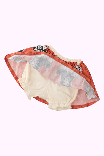 こねこ&メロディープリントパンツ付きスカート(Baby)