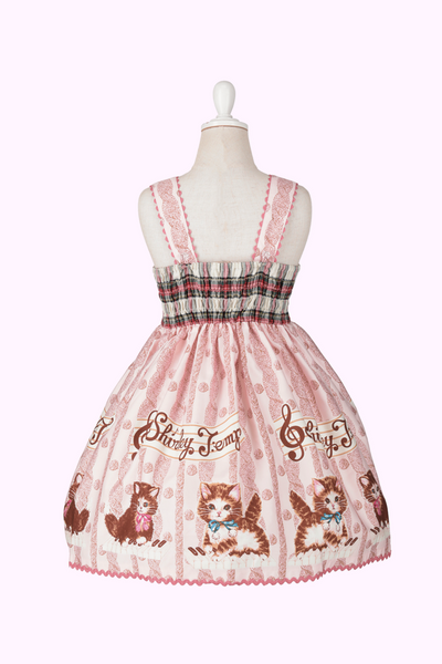 こねこ&メロディープリントジャンパースカート(Toddler)