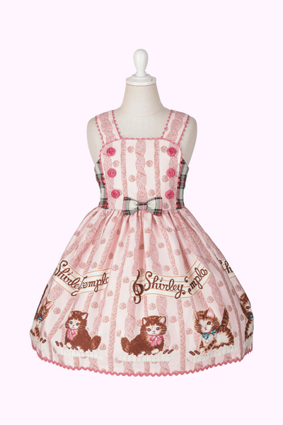 こねこ&メロディープリントジャンパースカート(Toddler)