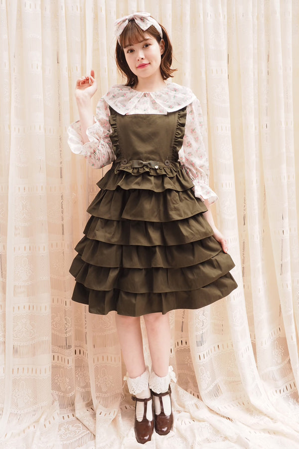 THE TINY SHOP by MORI ミリタリー フリル スカート カーキ THE TINY SHOP by MORI ミリタリー フリル スカート カーキ