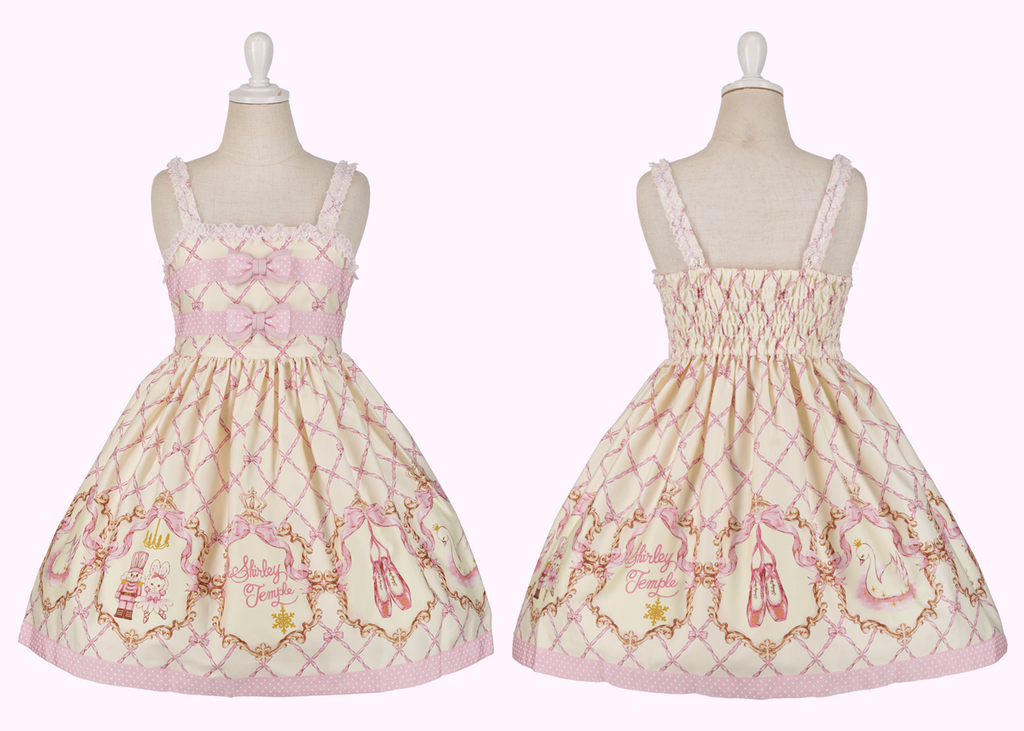 Limited Color ♡リトルバレリーナプリント ジャンパースカート【アイボリー】