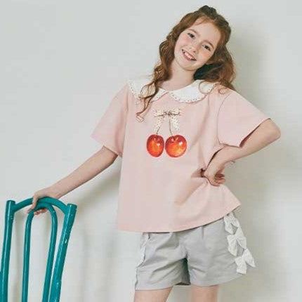シャーリーテンプル120 オンライン限定 Restock ♡ シャーリーカフェプリントワンピース♡ サックス ♡ 2023.8