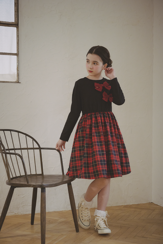 ドッキングリボンチェックワンピース（Sister）