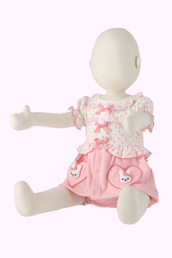 シャーリーテンプルうさぎドットグレコロンパース うさぎドットフリルロンパース（Baby） – Shirley Temple Online Store
