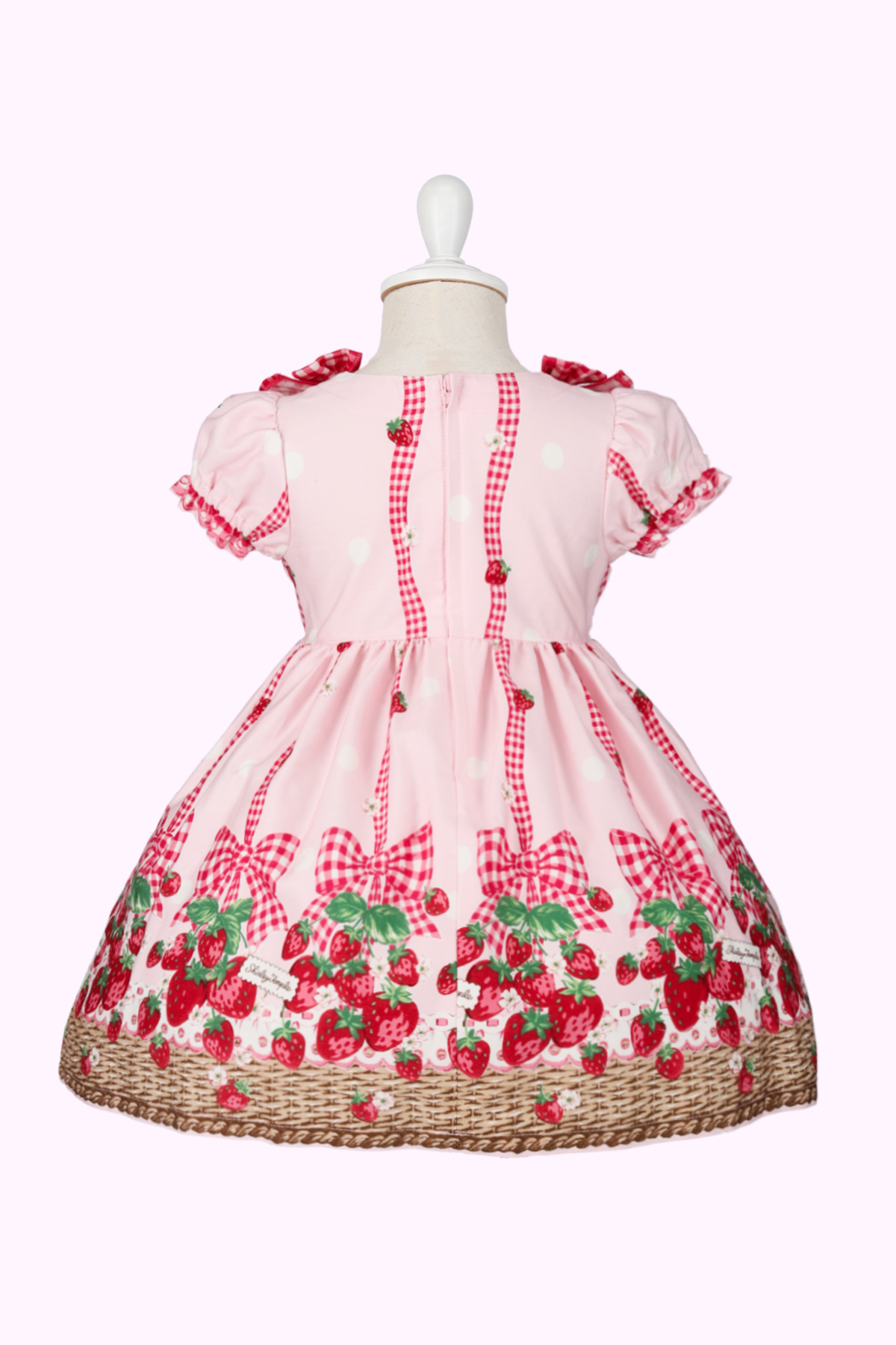 553【130】シャーリーテンプル いちごバスケット ワンピース 赤 いちごバスケットプリントリボンワンピース(Toddler) – Shirley