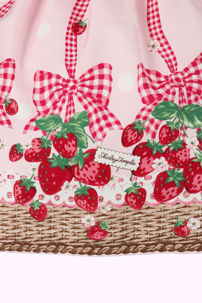 シャーリーテンプル いちごバスケットワンピース ピンク130 シャーリーテンプル いちごバスケットワンピース ピンク130