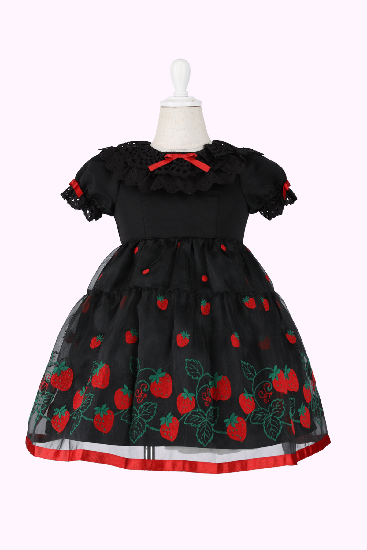 オーダー かわいやいちご 440.517~521 オーガンジーいちごレースドレス(Toddler) – Shirley Temple