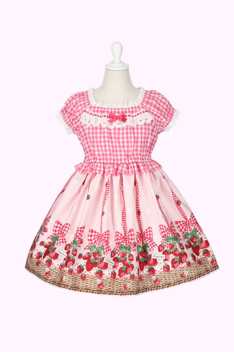 ◆ピンク◆いちごバスケットアップリケカットソーワンピース◆シャーリー◆120◆ 1124221316_3_136_8643270d-a6f7