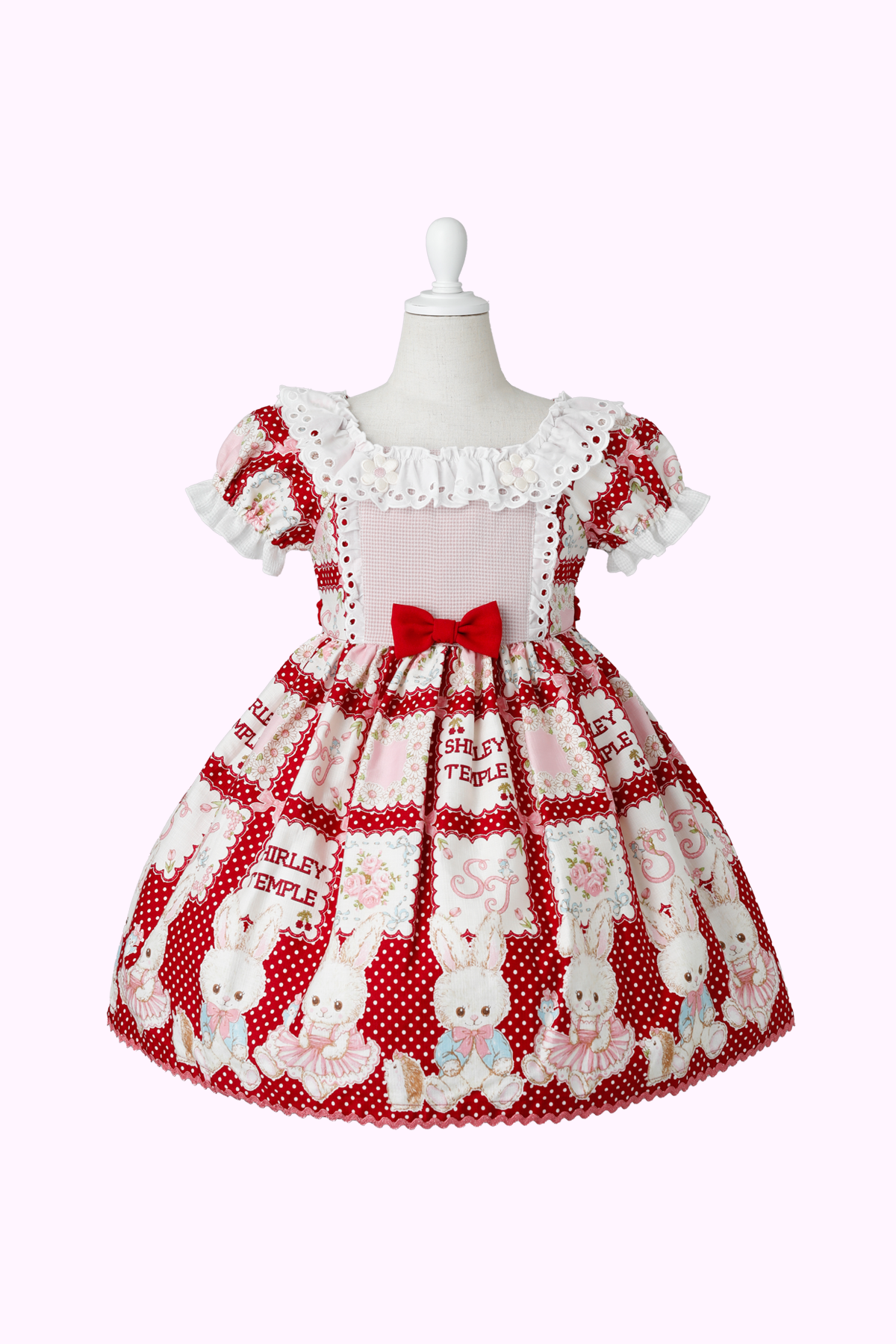 シャーリーテンプル 超美品 うさぎハンカチプリントワンピース