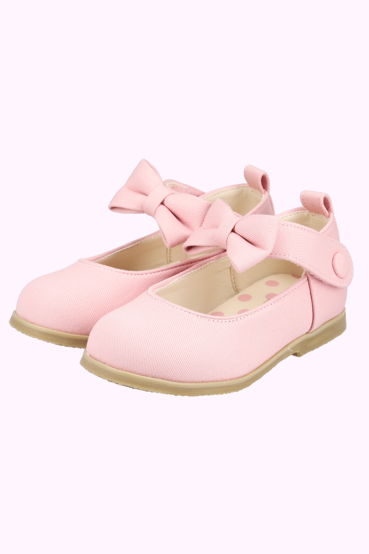 布リボンつきシューズ（14cm ピンク・クロ）New