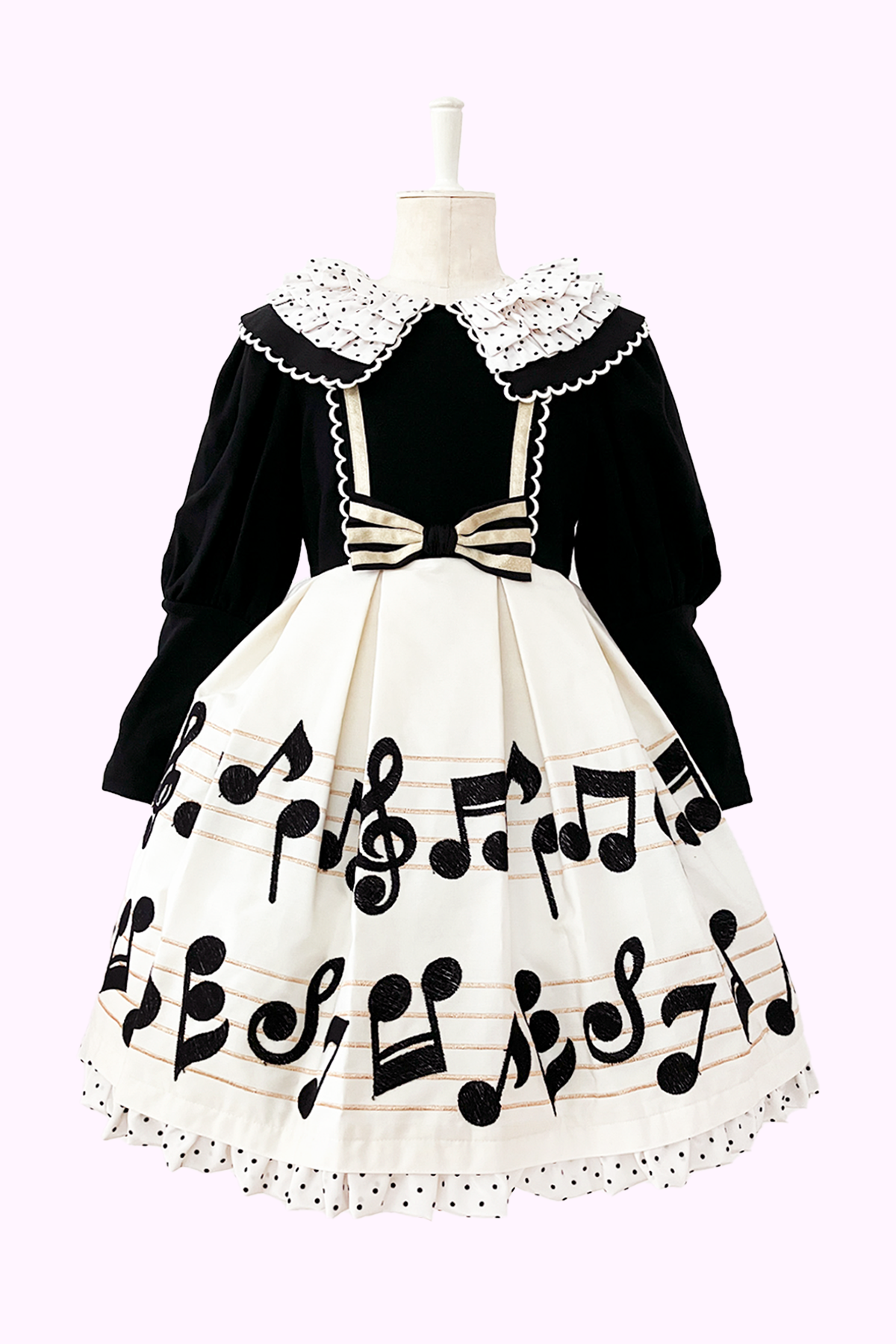【Shirley Temple】ケーキ刺繍ノースリーブワンピース レースリボン 音符レースワンピース(Toddler) – Shirley Temple Online Store