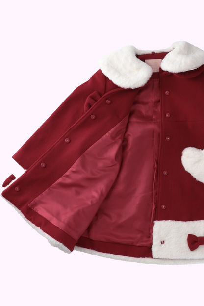 シャーリーテンプル　ラッピングリボンウールコート　赤　80cm-90cm 超美品 リボンボアウールコート（Baby） – Shirley Temple Online Store
