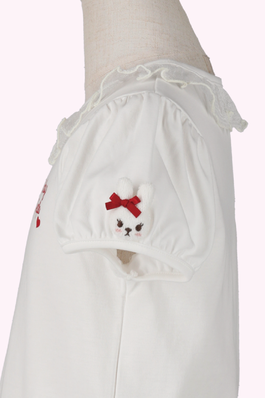 うさぎモチーフパフ袖Tシャツ（Toddler）