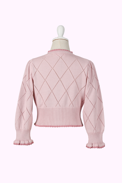 ダイヤ柄チェリーニットカーディガン（Toddler）