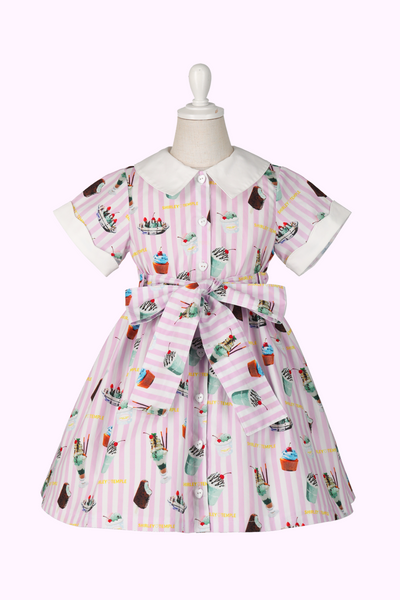 チョコミントプリントシャツワンピース（Toddler）
