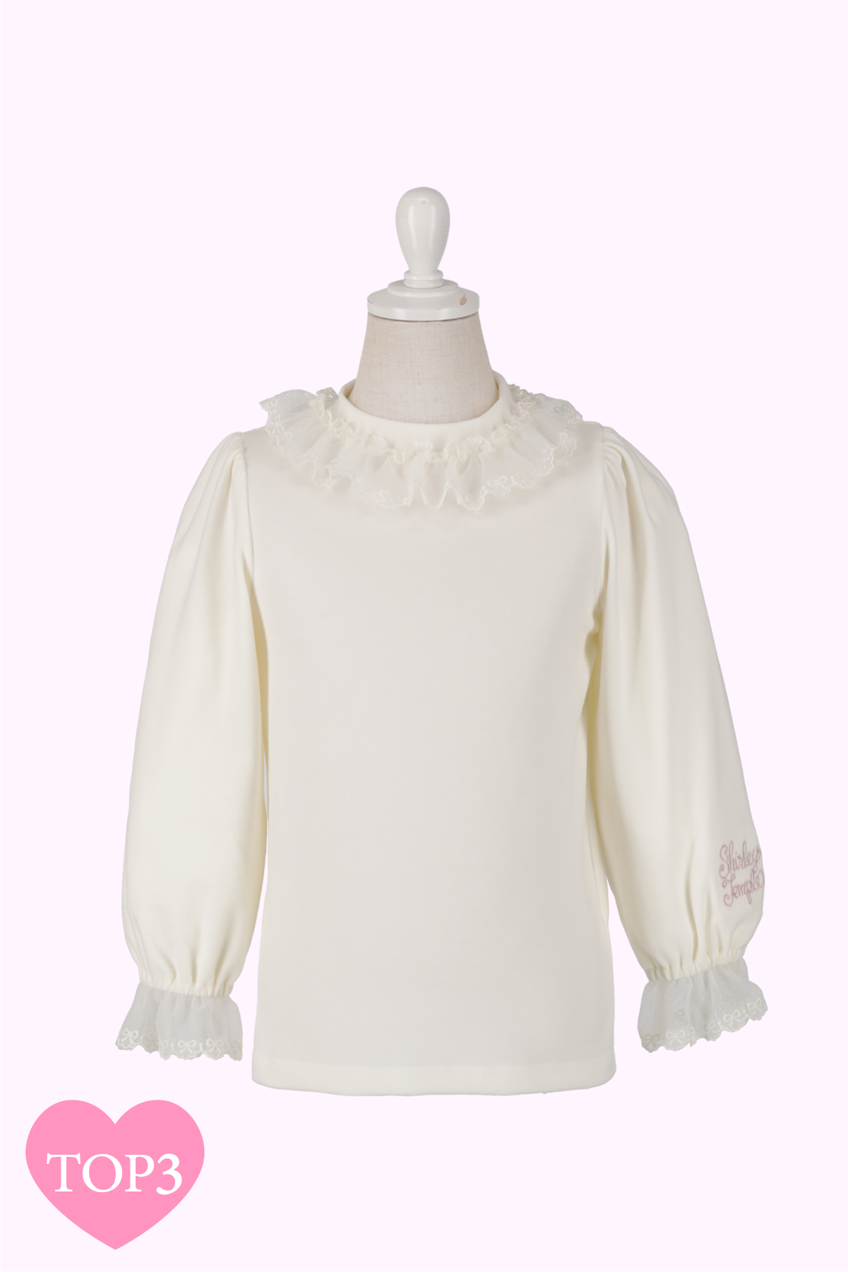 【新品未使用】90サイズ　シャーリーテンプル　リボン　カットソー　白　レース TOPS – Shirley Temple Online Store