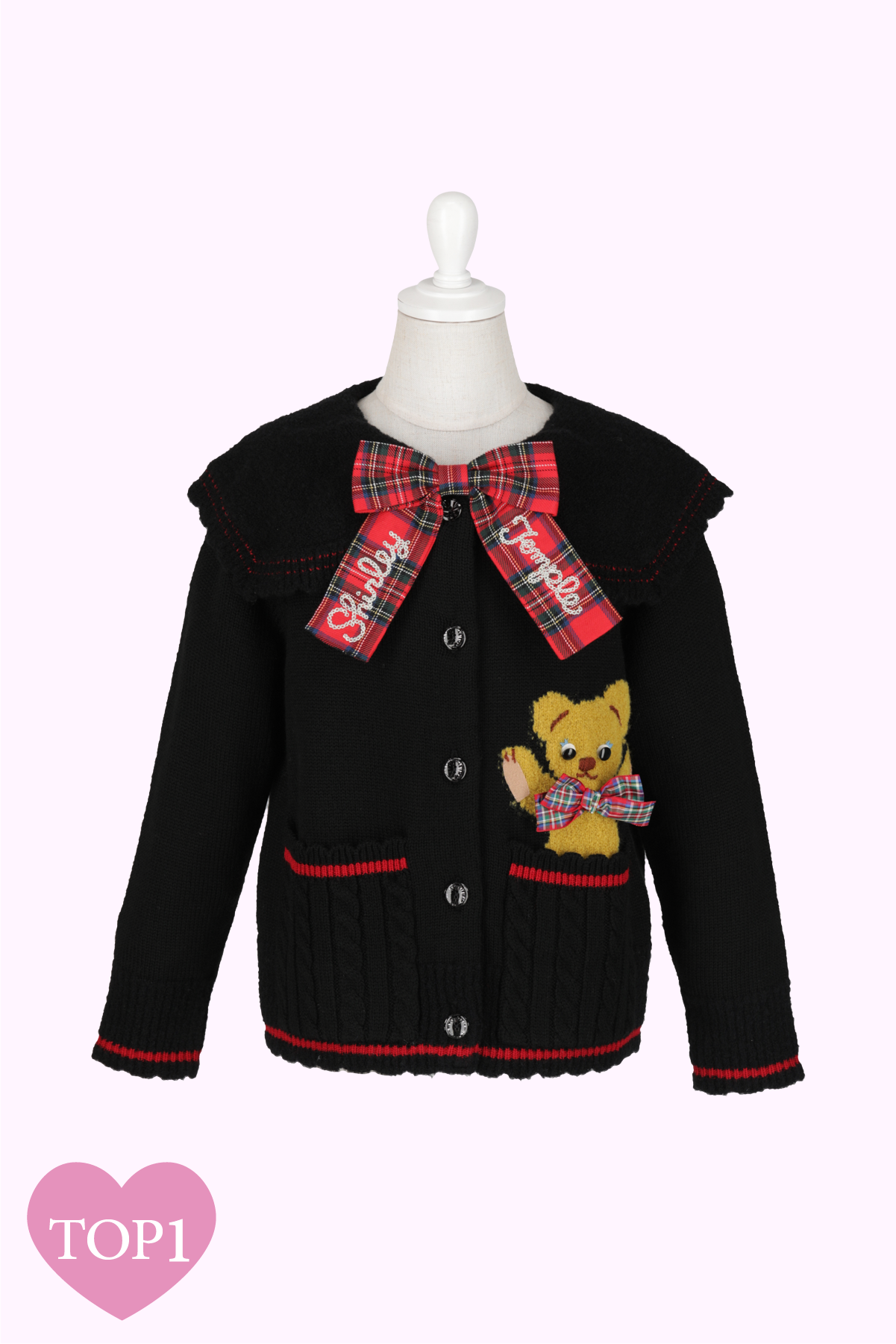 シャリーテンプル⭐︎ハートロゴファーコート黒 シャリーテンプル