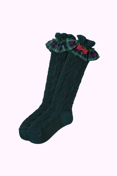 タータンチェックフリルハイソックス（13cm）
