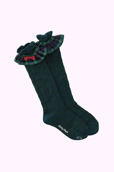 タータンチェックフリルハイソックス（13cm）