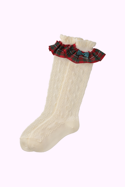 タータンチェックフリルハイソックス（13cm）