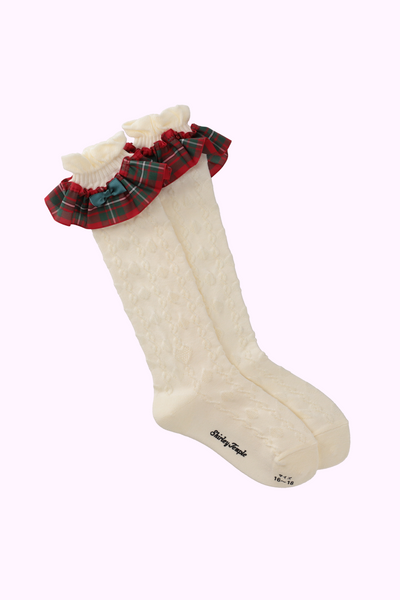 タータンチェックフリルハイソックス（13cm）