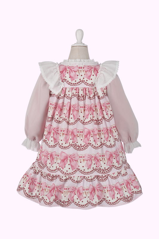 アンティークリボンレースプリントワンピース（Toddler）