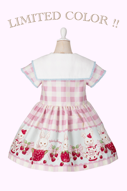 ストロベリーバニーティータイムプリントセーラーワンピース（Toddler）
