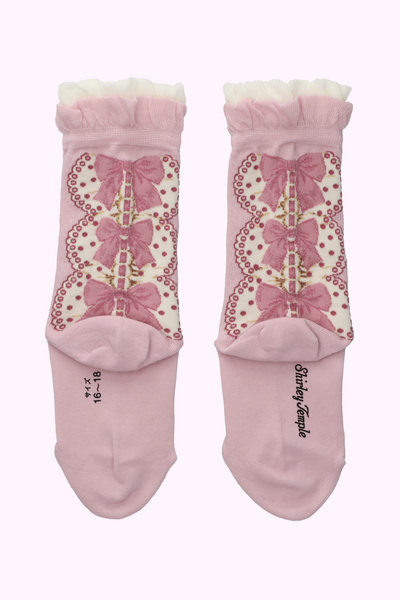 アンティークリボンレース柄ソックス（14~23cm）