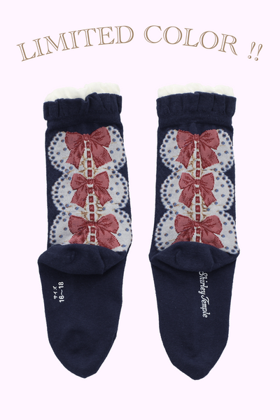 アンティークリボンレース柄ソックス（14~23cm）