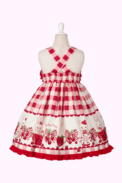ストロベリーバニーティータイムプリントジャンパースカート（Toddler）