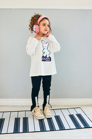 ハッピーラビットロングカットソー＋レース付きスリットレギンス（Toddler）