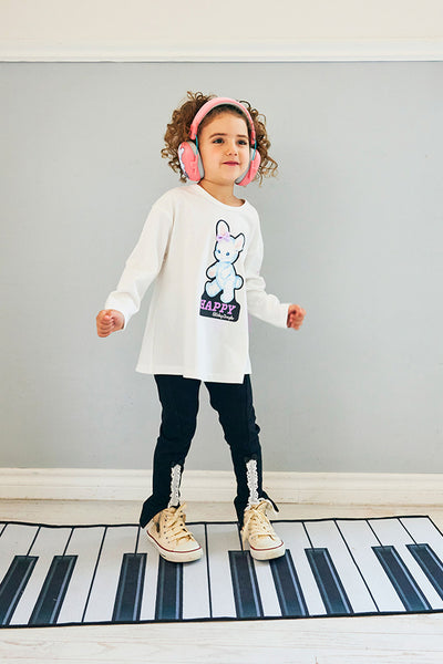 ハッピーラビットロングカットソー＋レース付きスリットレギンス（Toddler）