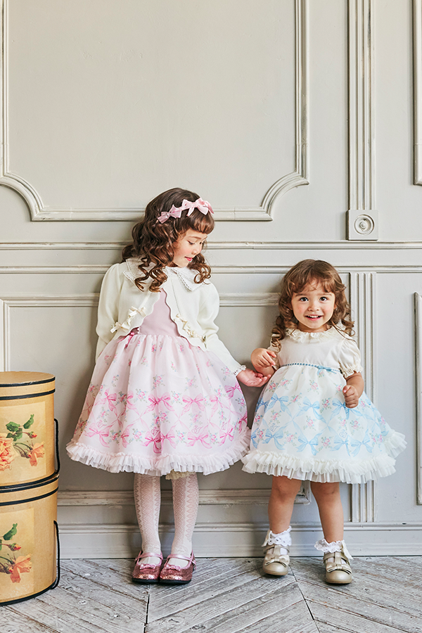 【ShirleyTemple】フリル リボン ワンピース シャーリーテンプル シャーリーテンプル リボン お花付き フリル ワンピース Shirley