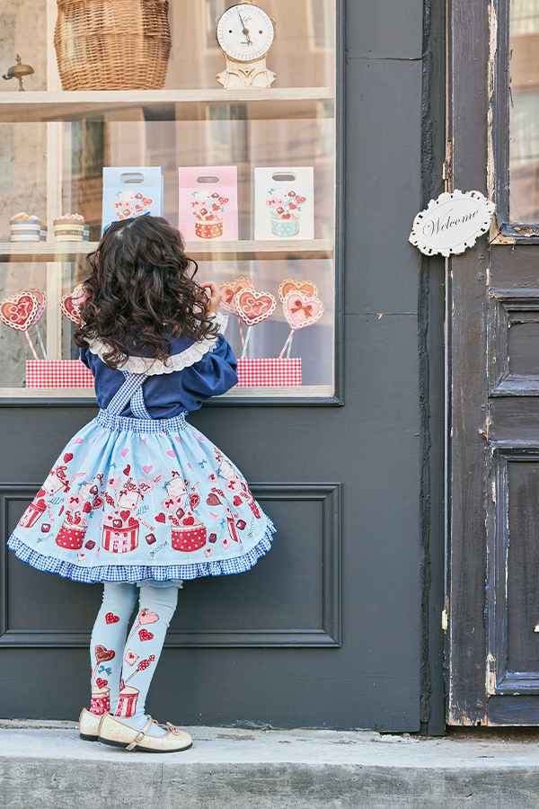 スイートハートプリント胸当て付きスカート（Toddler） – Shirley