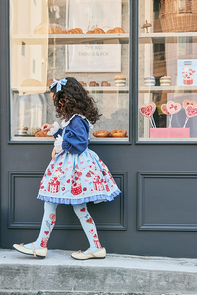 スイートハートプリント胸当て付きスカート（Toddler）