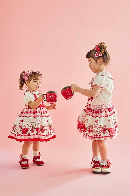 ストロベリーバニーティータイムプリントジャンパースカート（Toddler）