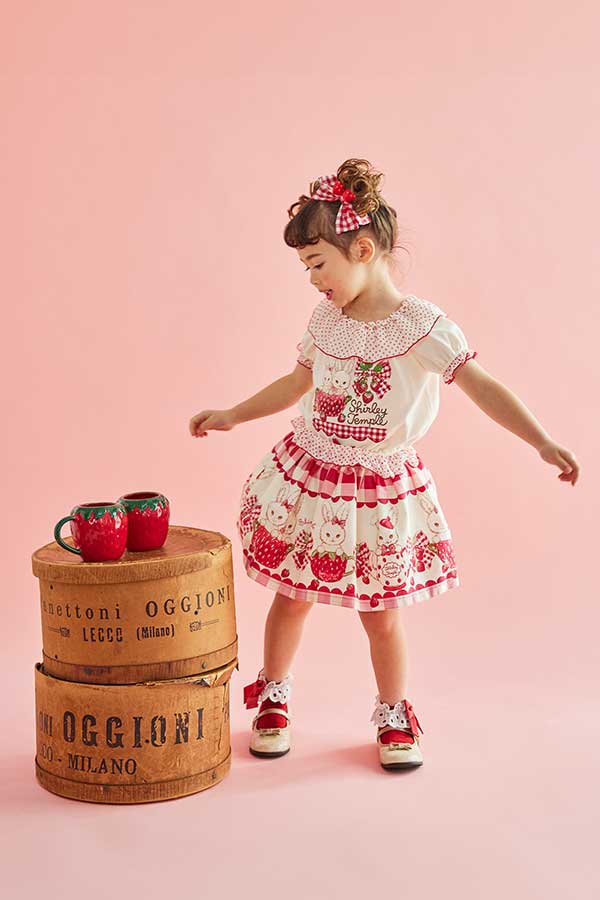 ストロベリーバニーティータイムプリントパンツインスカート（Toddler）