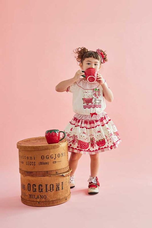 ストロベリーバニーティータイムプリントパンツインスカート（Toddler）