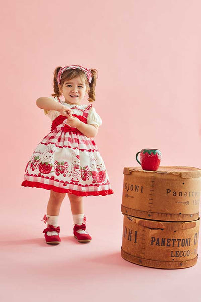 ストロベリーバニーティータイムプリントジャンパースカート（Toddler）