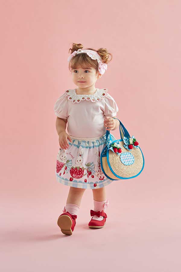 ストロベリーバニーティータイムプリントパンツ付きスカート（Baby）