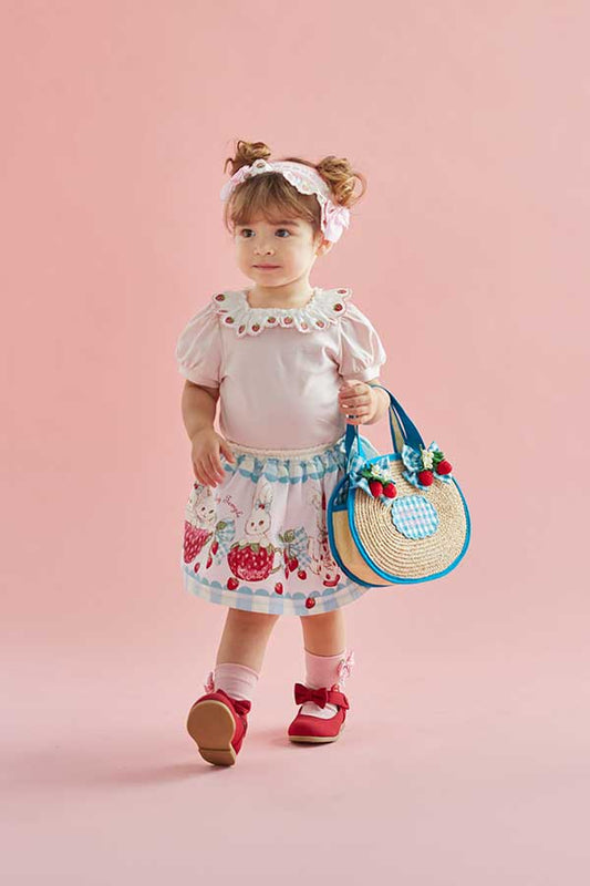 ストロベリーバニーティータイムプリントパンツ付きスカート（Baby）