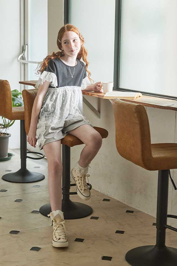 チュールレースドッキングTシャツ（Toddler）
