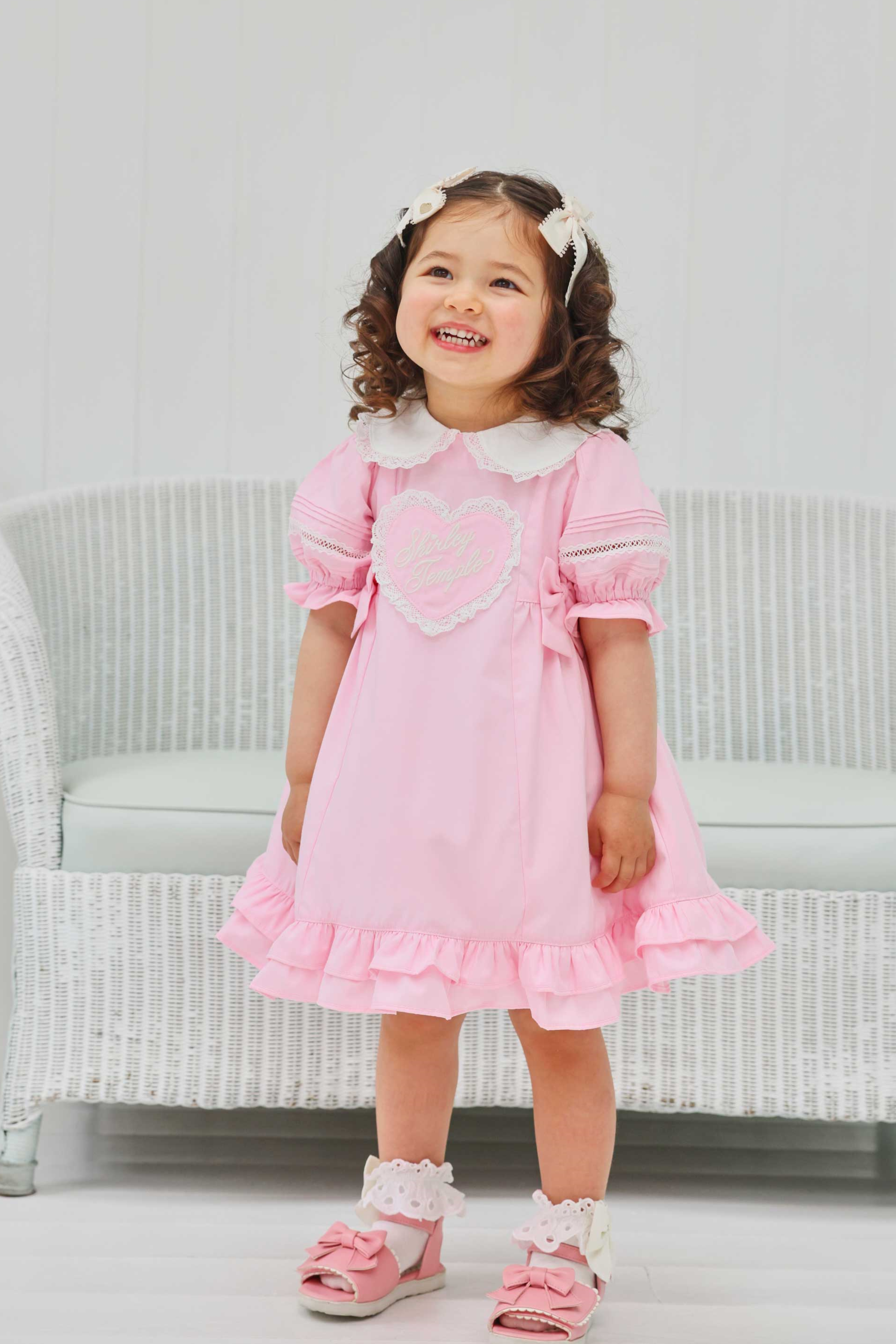 Shirley Temple フリル付きワンピース 100cm キッズ服(100cm~) Temple