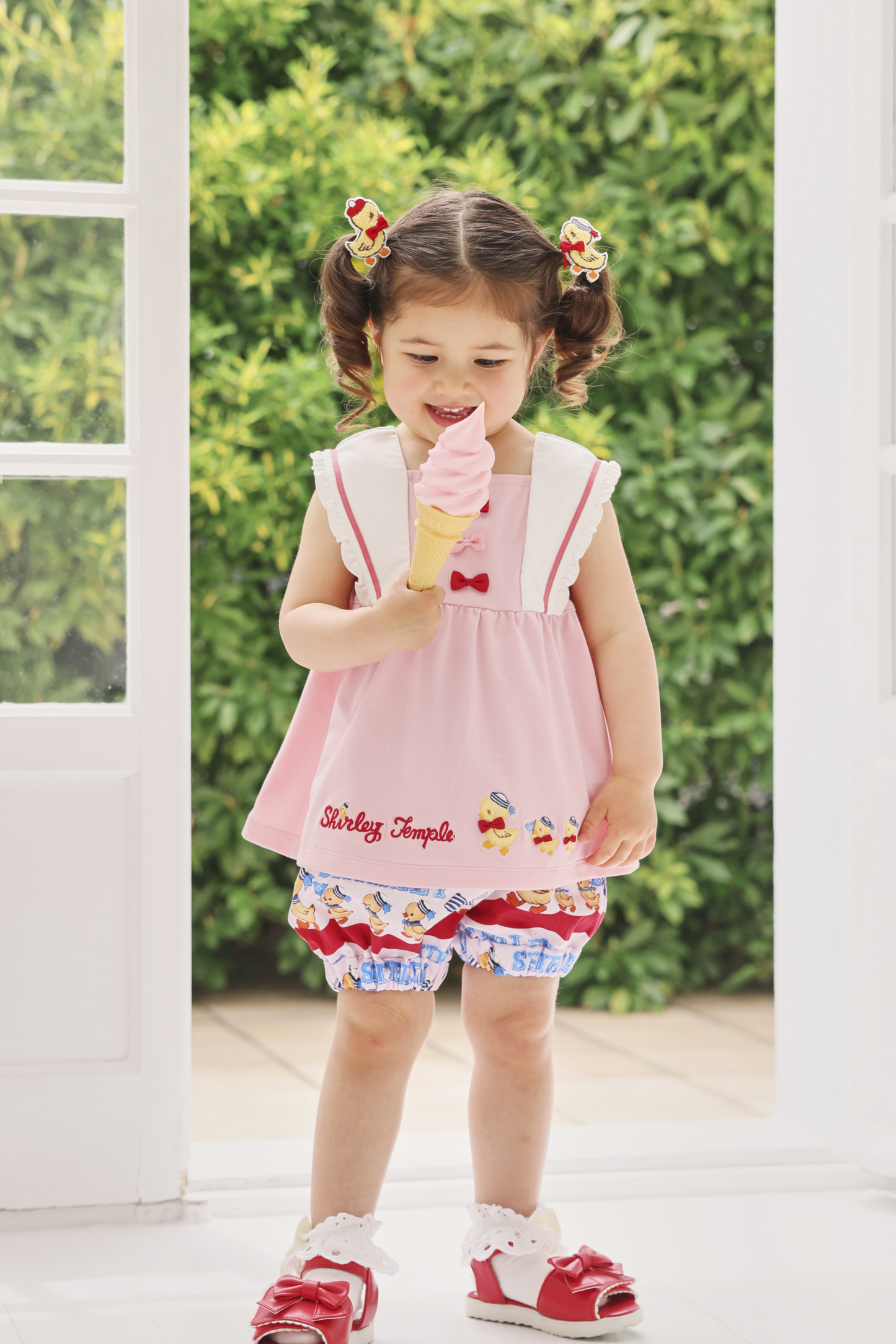 アヒルおさんぽアップリケセーラーTシャツ（Baby）